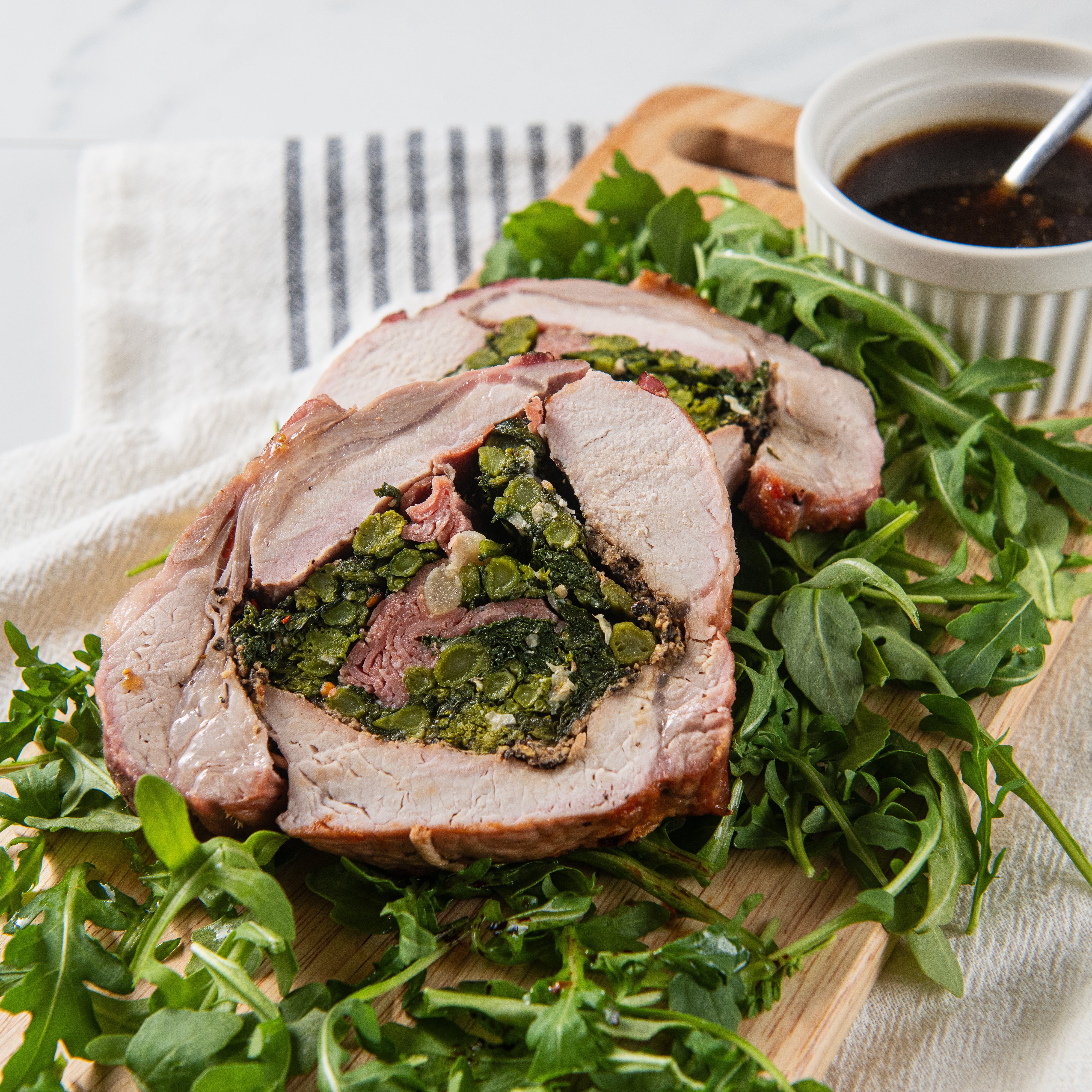 Pork Roast Stuffed with Rabe & Provolone