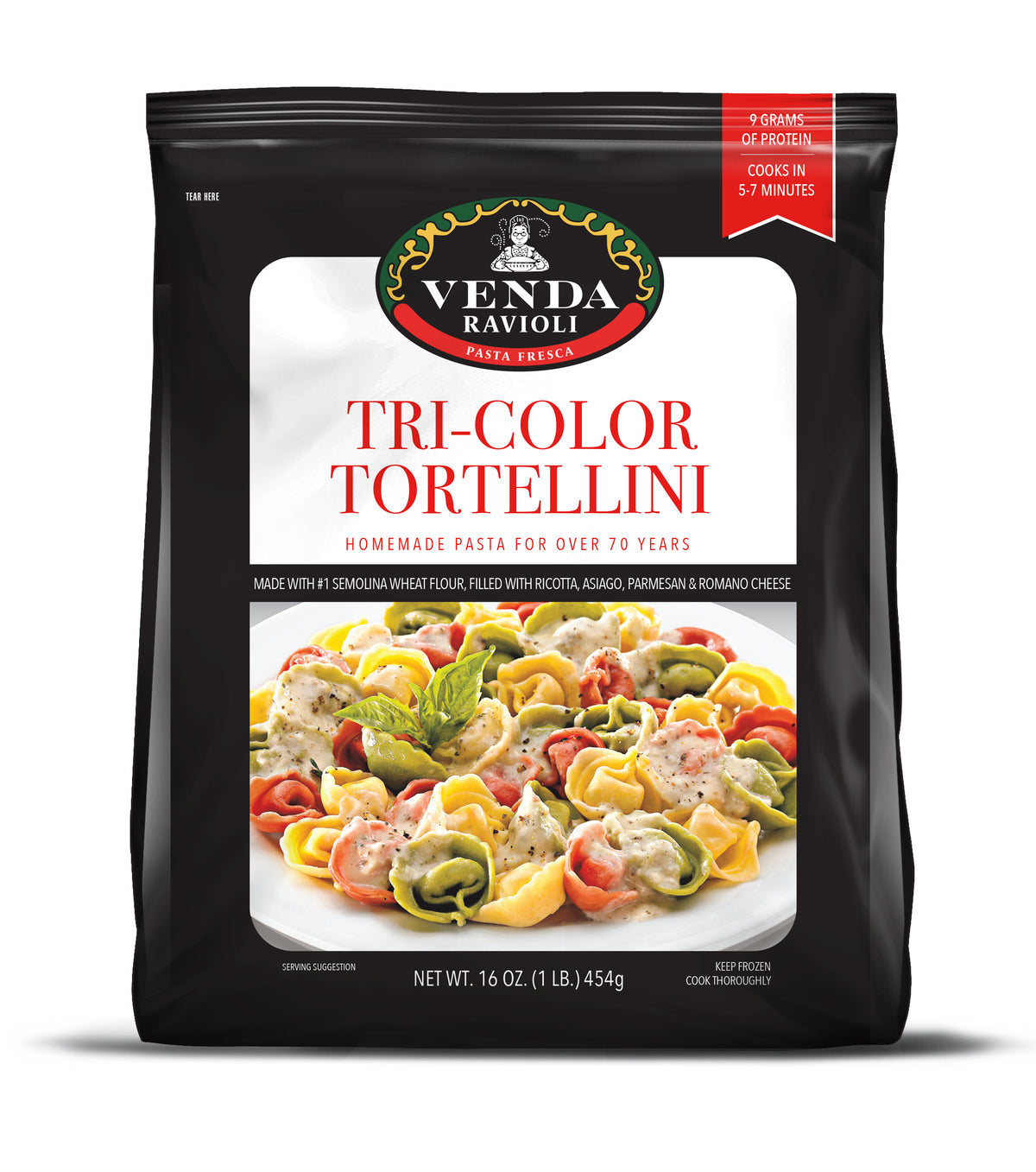 Tri-Color Cheese Tortellini – Venda Ravioli